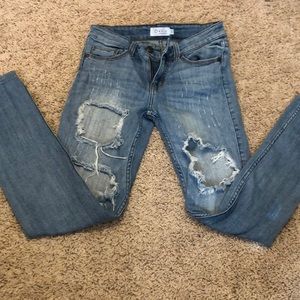 mid wash jeans